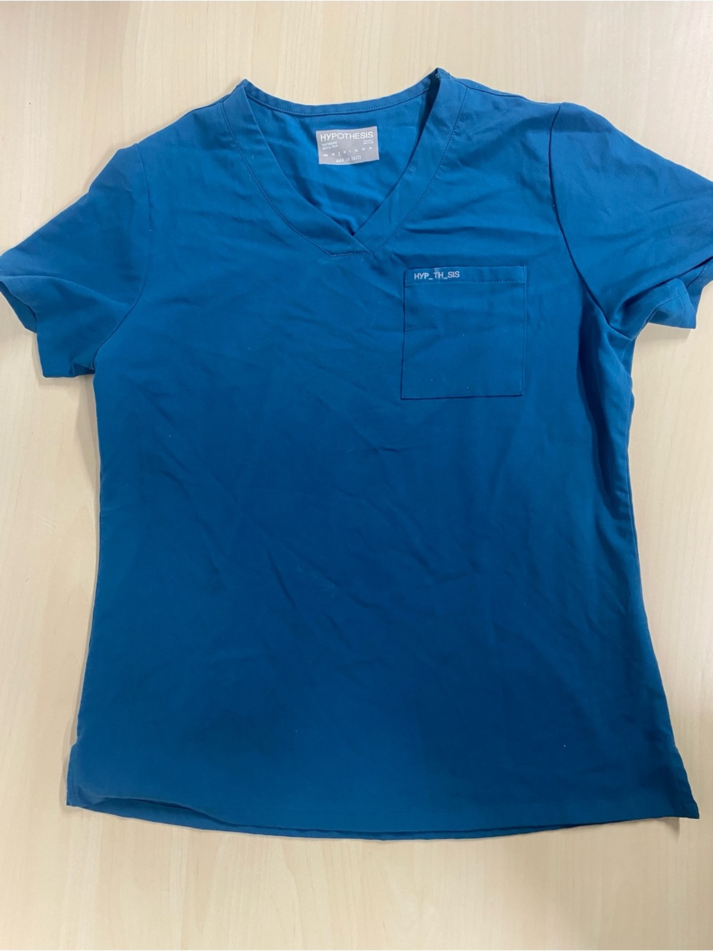 Hypothesis Teal Scrub Top Women’s Small V-Neck Medical Uniform